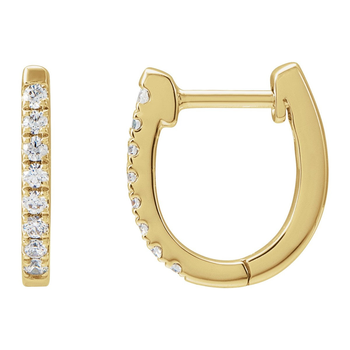 Diamond U-Hoop Earrings