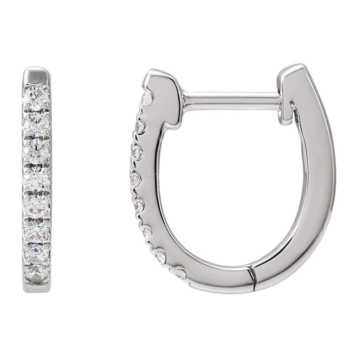Diamond U-Hoop Earrings