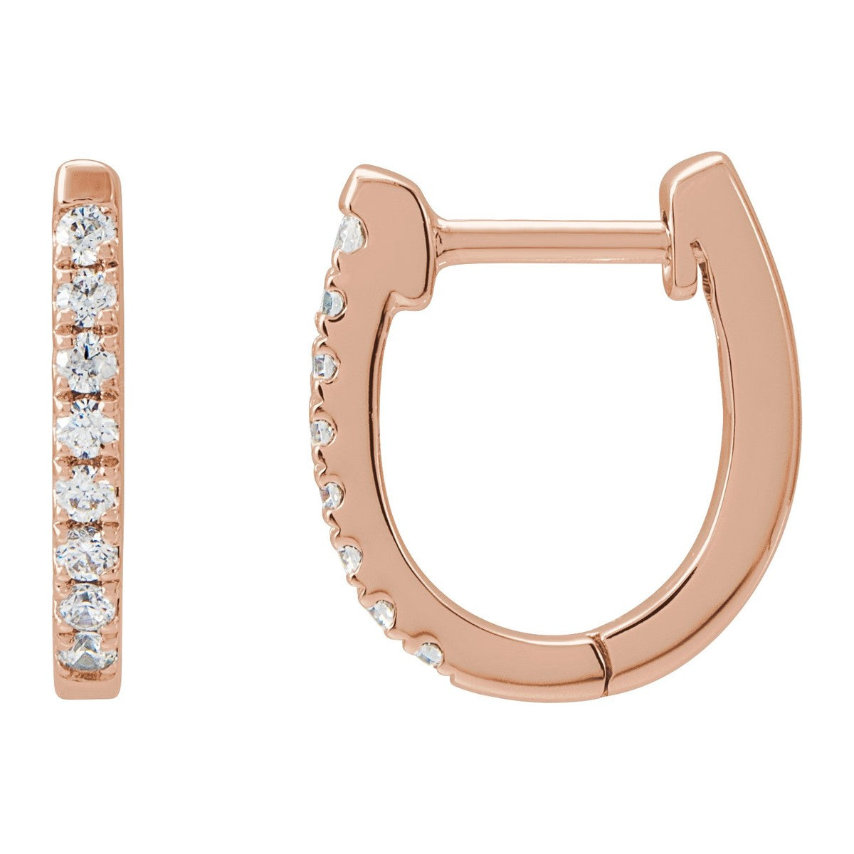 Diamond U-Hoop Earrings