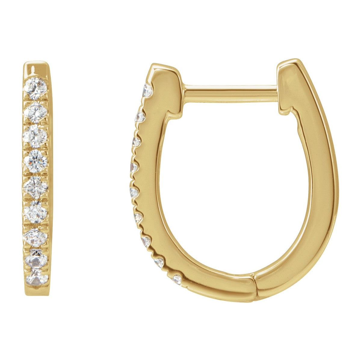 Diamond U-Hoop Earrings