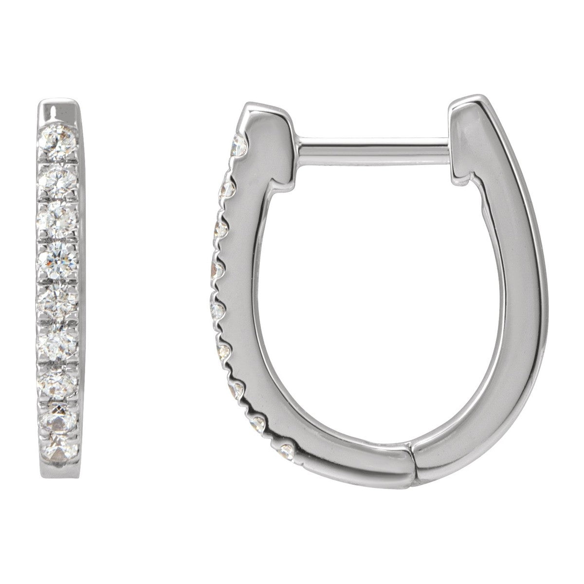 Diamond U-Hoop Earrings