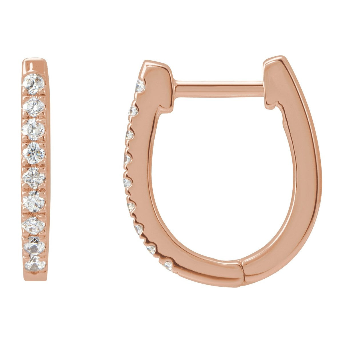 Diamond U-Hoop Earrings