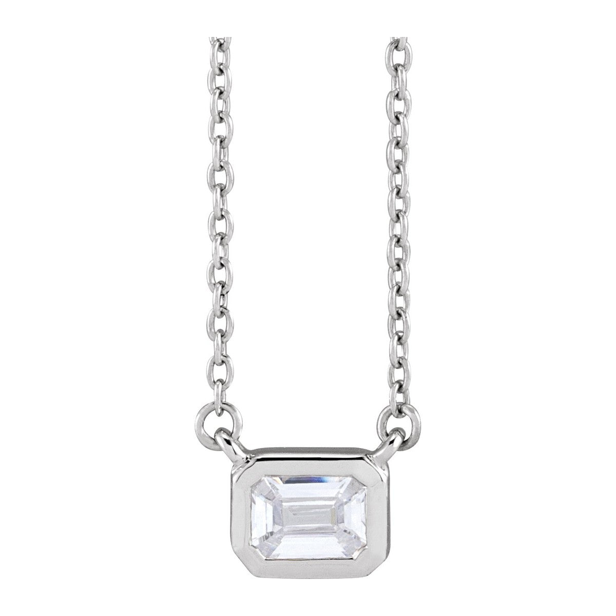 Emerald-Cut Lab-Grown Diamond Necklace