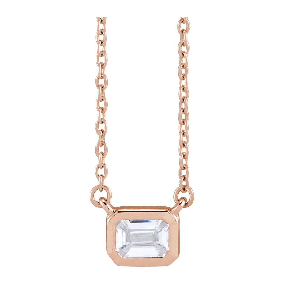 Emerald-Cut Lab-Grown Diamond Necklace