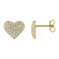Pavé Diamond Puffed Heart Earrings