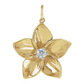 Diamond Plumeria Flower Pendant