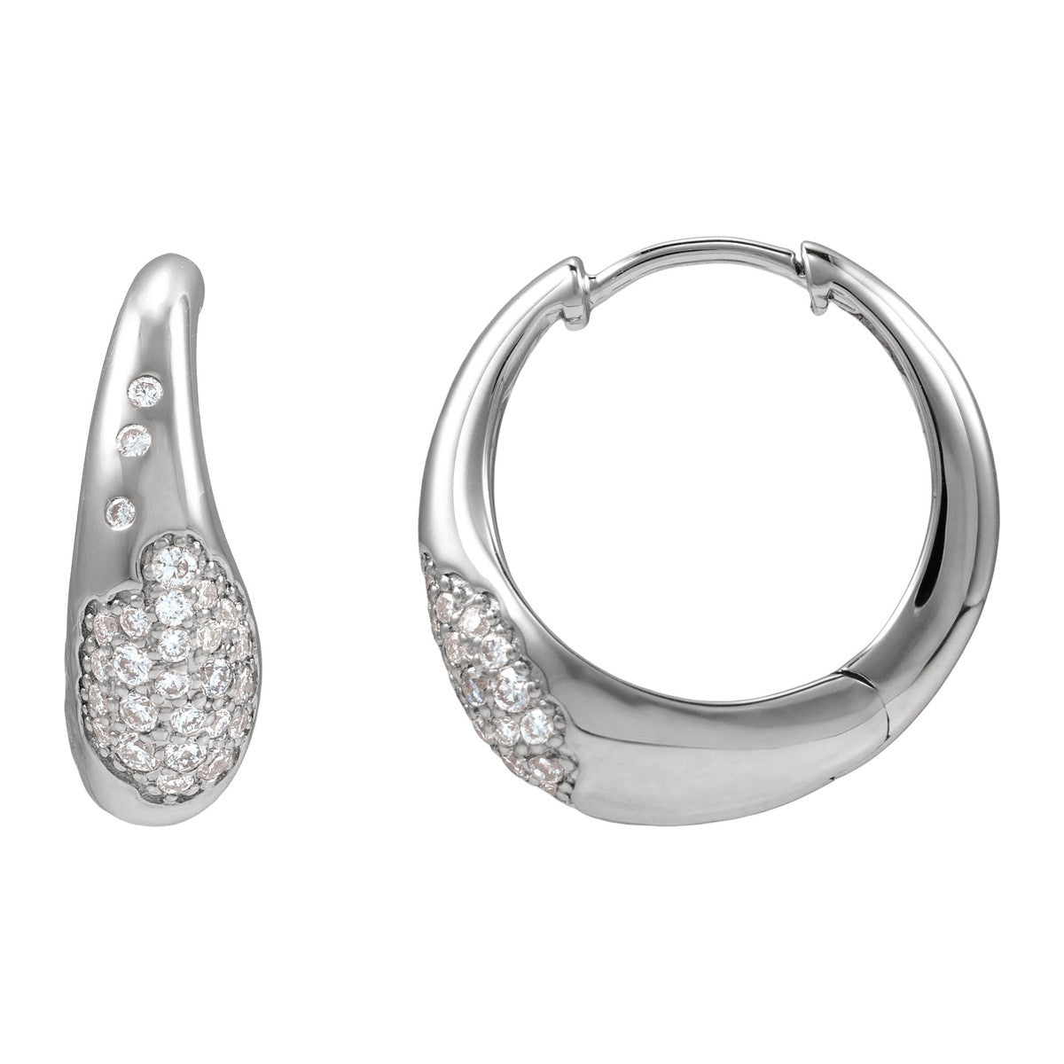Lab-Grown Diamond Pavé Teardrop Hoop Earrings