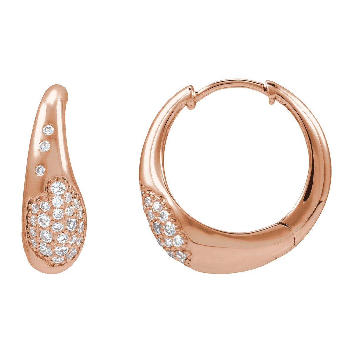 Lab-Grown Diamond Pavé Teardrop Hoop Earrings