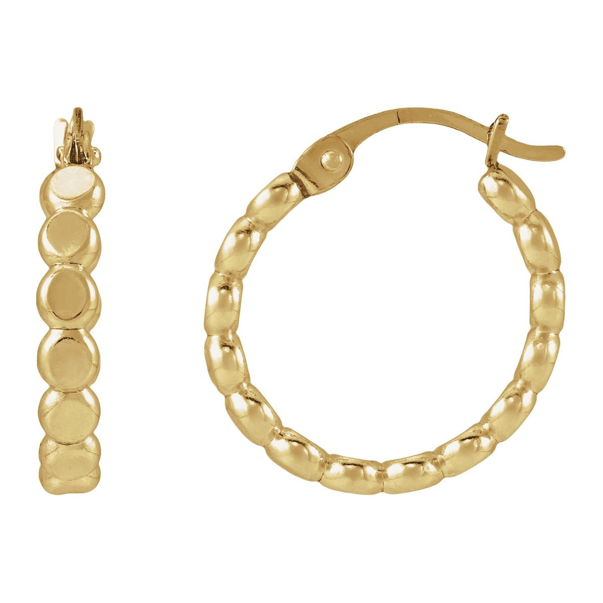 Flat Bead Hoop Earrings