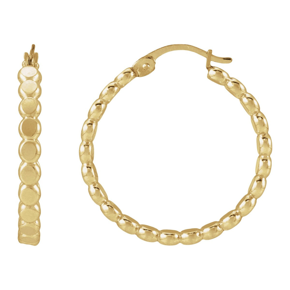 Flat Bead Hoop Earrings
