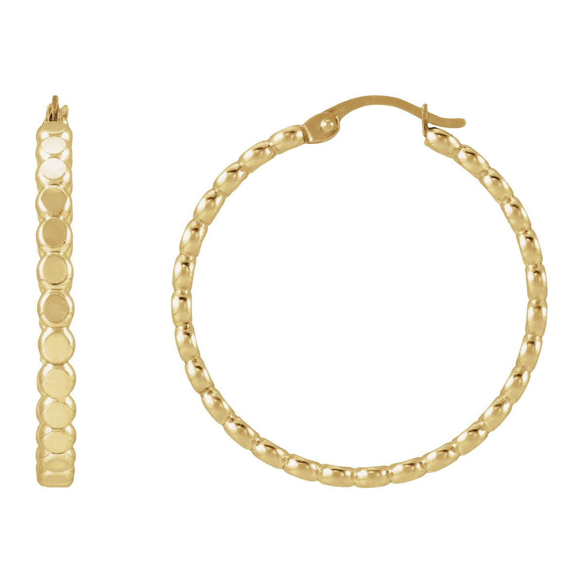 Flat Bead Hoop Earrings