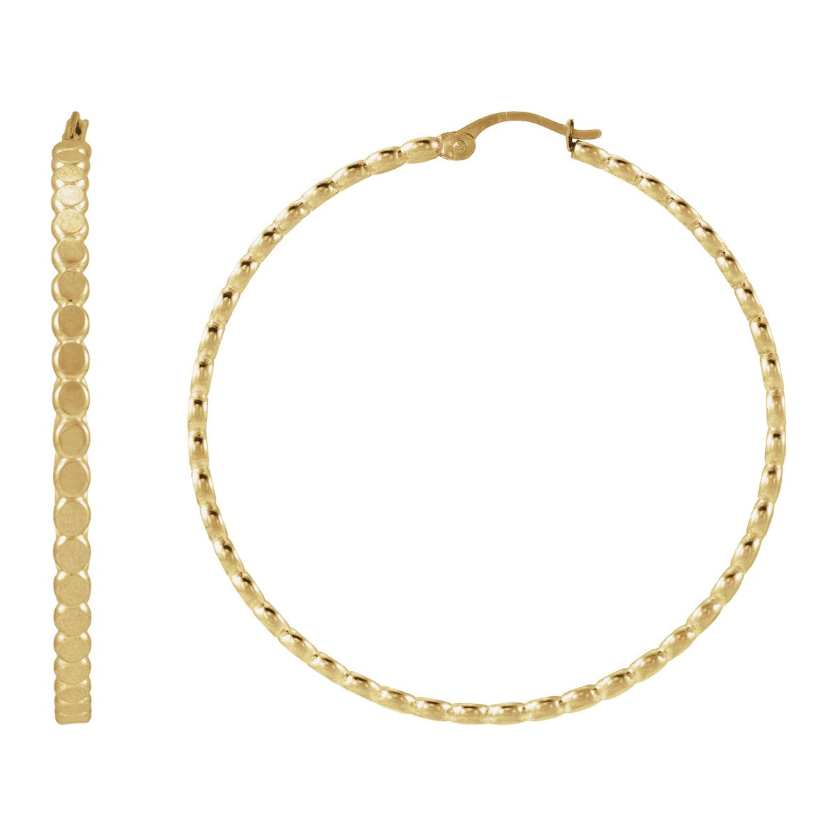 Flat Bead Hoop Earrings