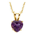 Amethyst Heart Solitaire Necklace