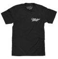 Distressed Miller High Life Logo Front and Back Print T-Shirt - Black