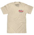 Coors Light Baseball League Front and Back Beer Logo T-Shirt - Cream