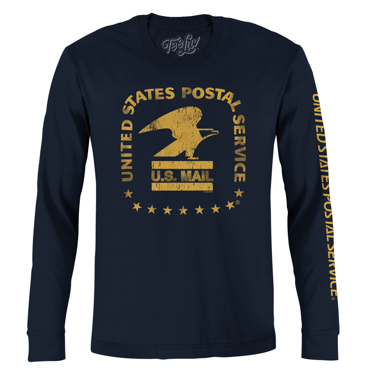 United States Postal Service Eagle Logo Long Sleeve T-Shirt - Navy Blue