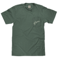 Coors Banquet Beer Rodeo Horse Front Pocket Tee T-Shirt - Cypress Green
