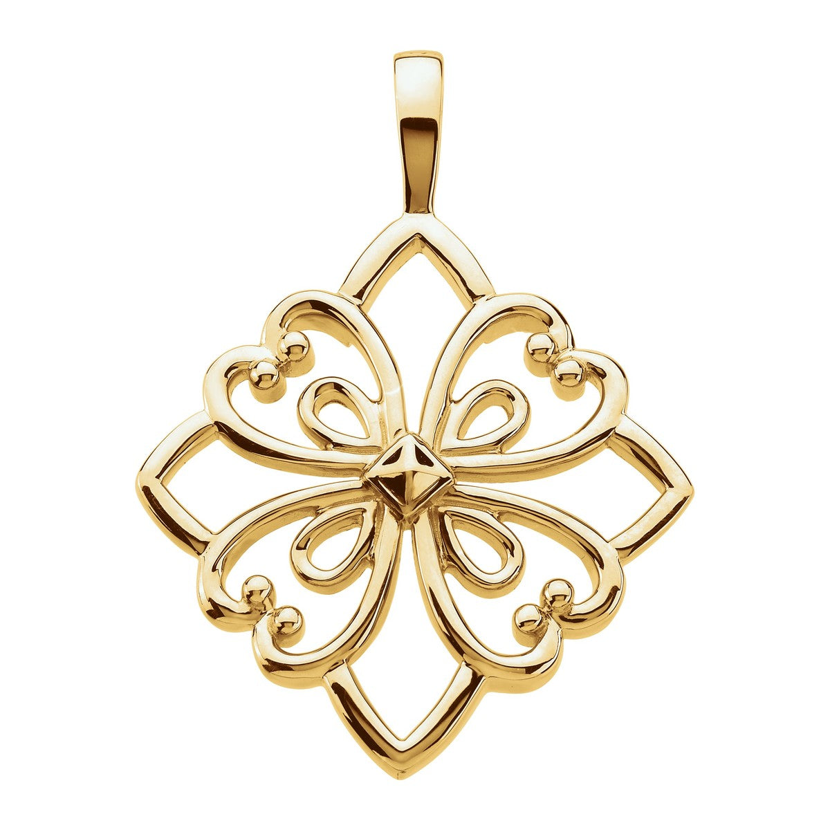 Filigree Diamond-Shape Pendant