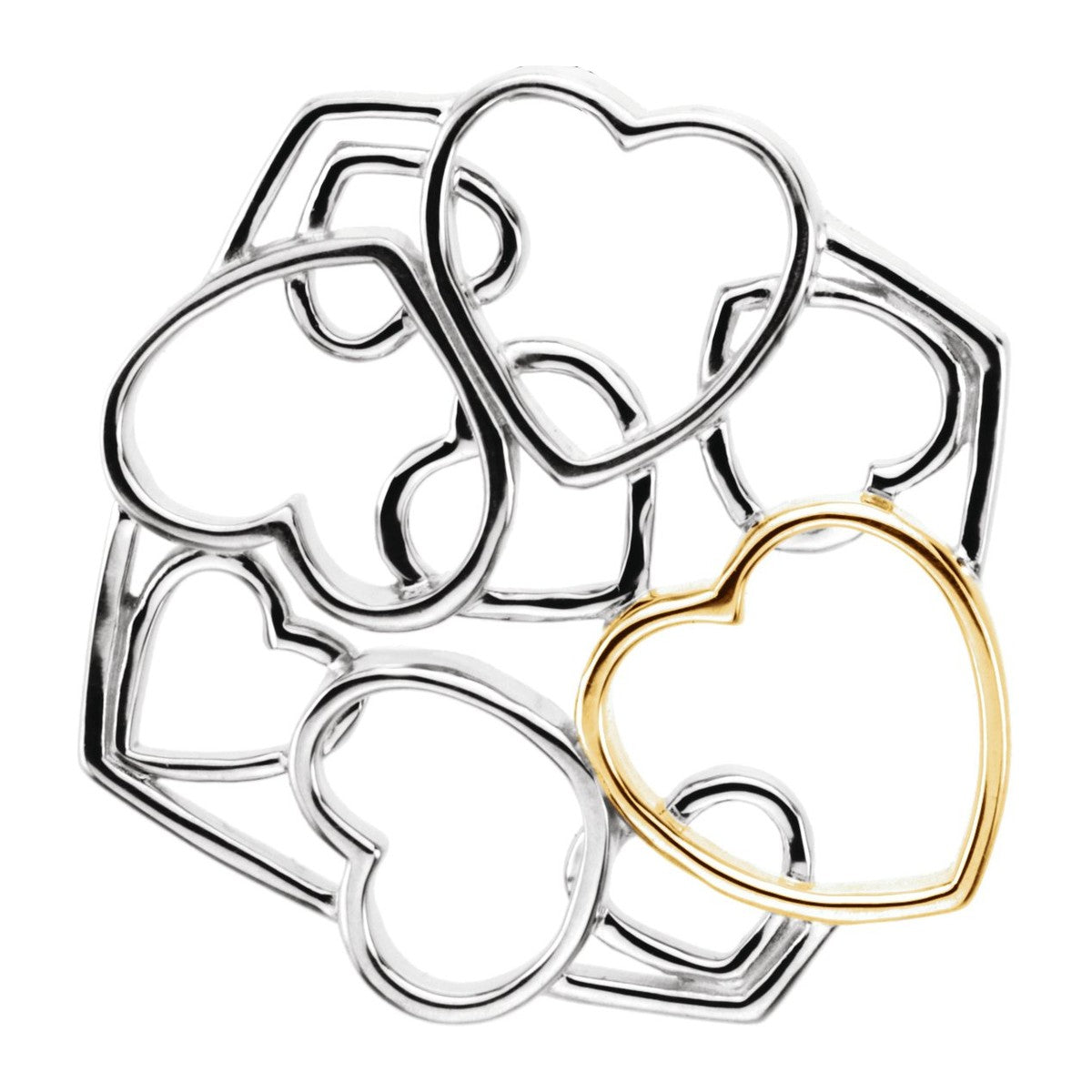 Overlapping Hearts Pendant
