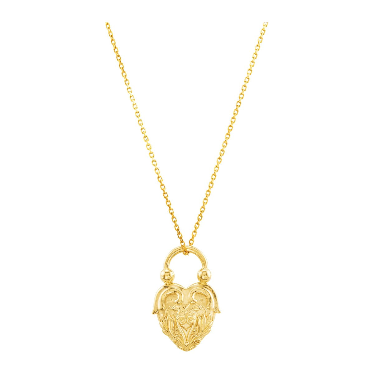 Vintage Heart Padlock Necklace