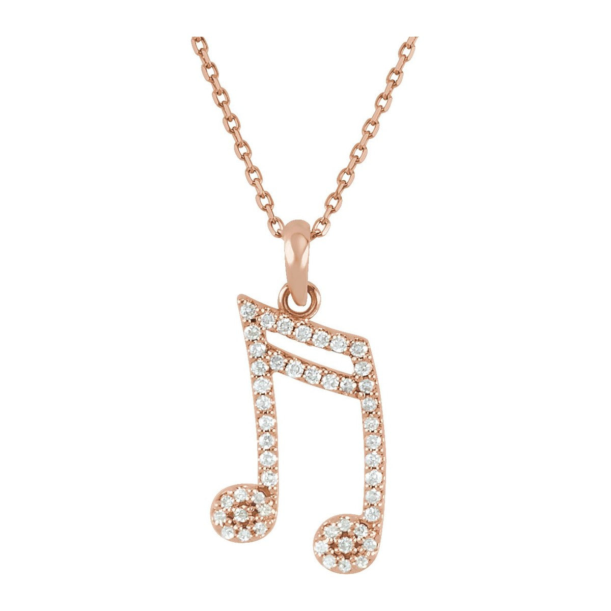 Diamond Sixteenth Note Necklace