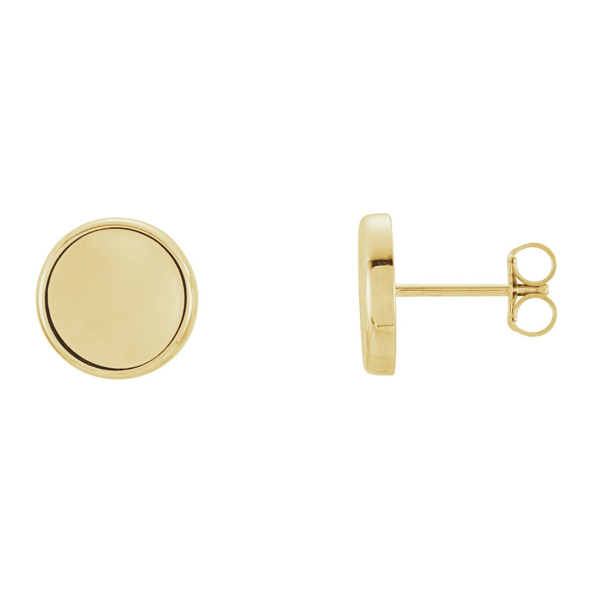 Concave Disc Stud Earrings