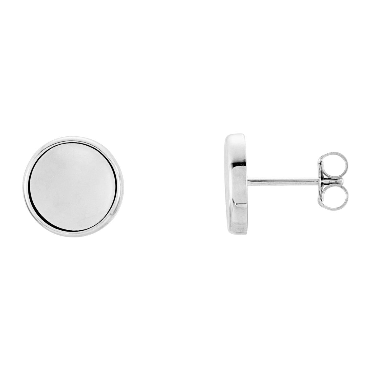 Concave Disc Stud Earrings