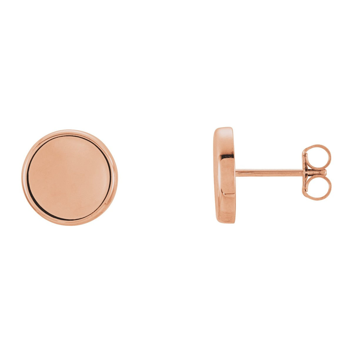 Concave Disc Stud Earrings