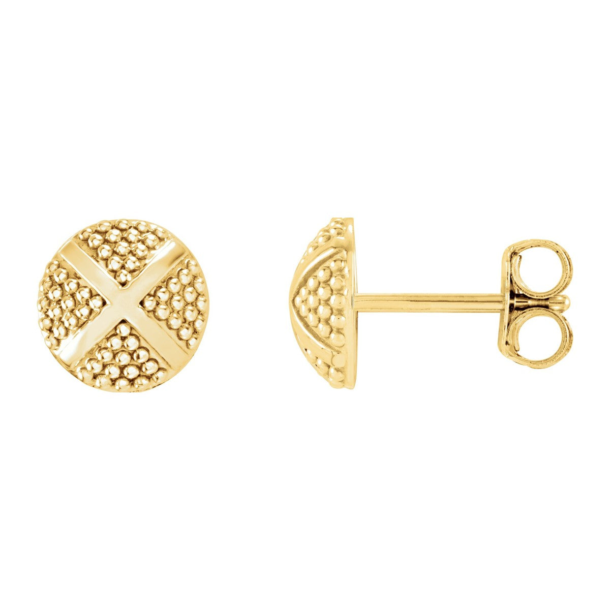 Granulated X Stud Earrings