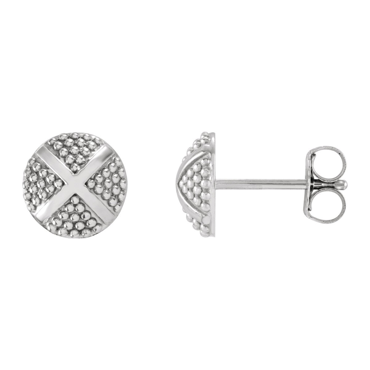 Granulated X Stud Earrings