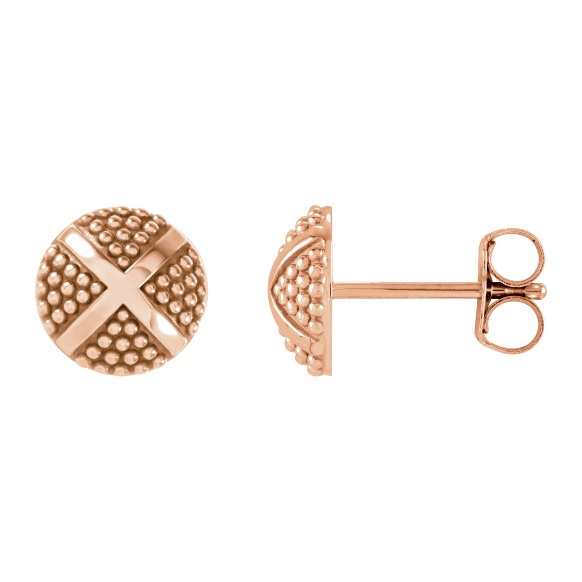 Granulated X Stud Earrings