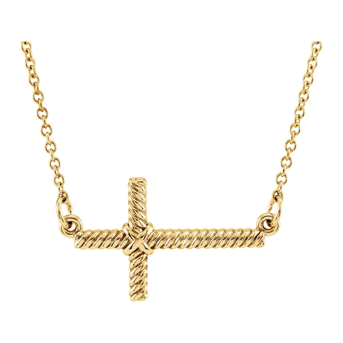 Rope Sideways Cross Necklace