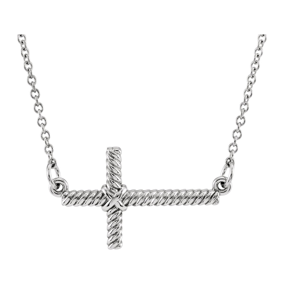 Rope Sideways Cross Necklace