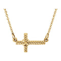 Rope Sideways Cross Necklace