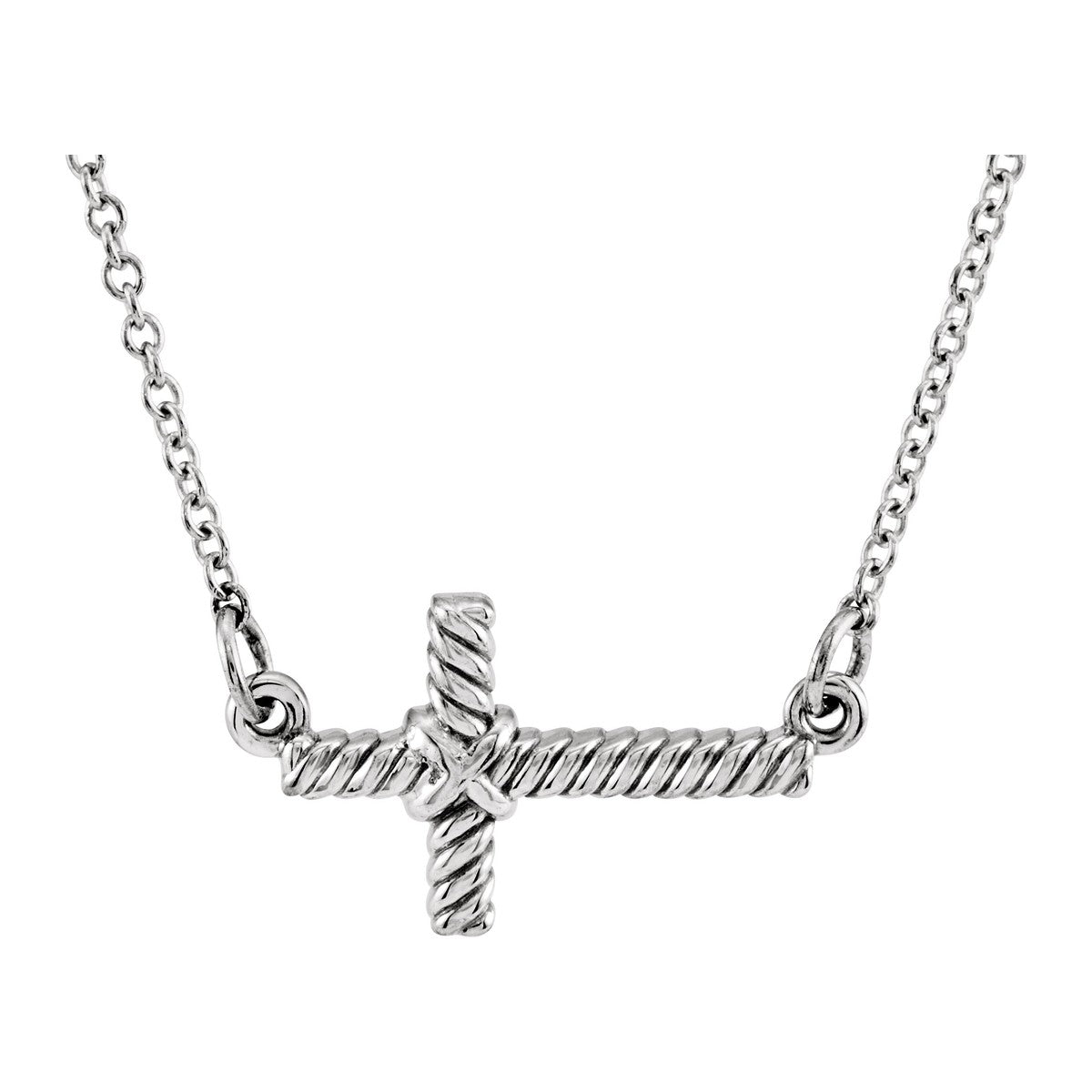 Rope Sideways Cross Necklace