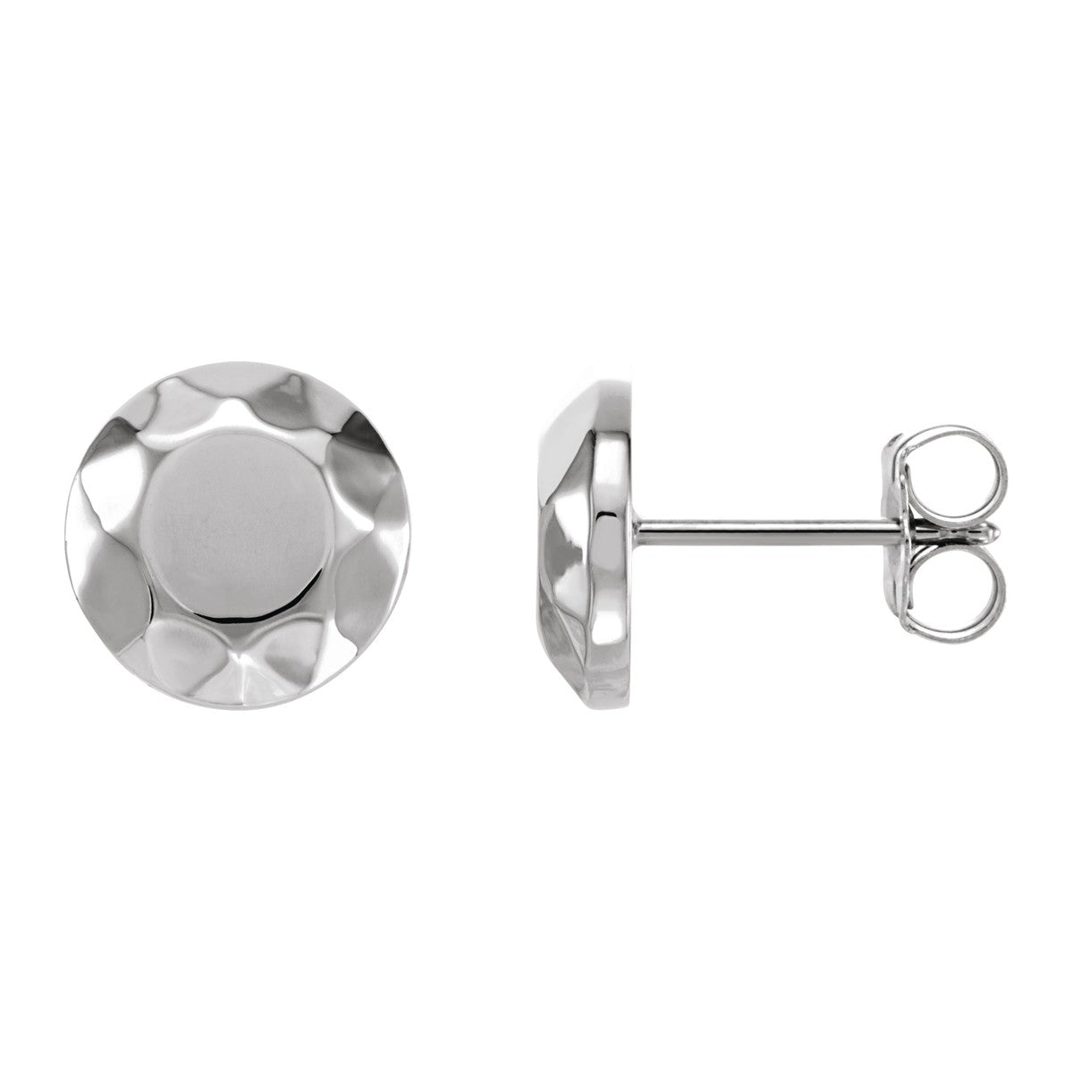 Faceted Circle Stud Earrings