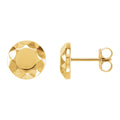 Faceted Circle Stud Earrings