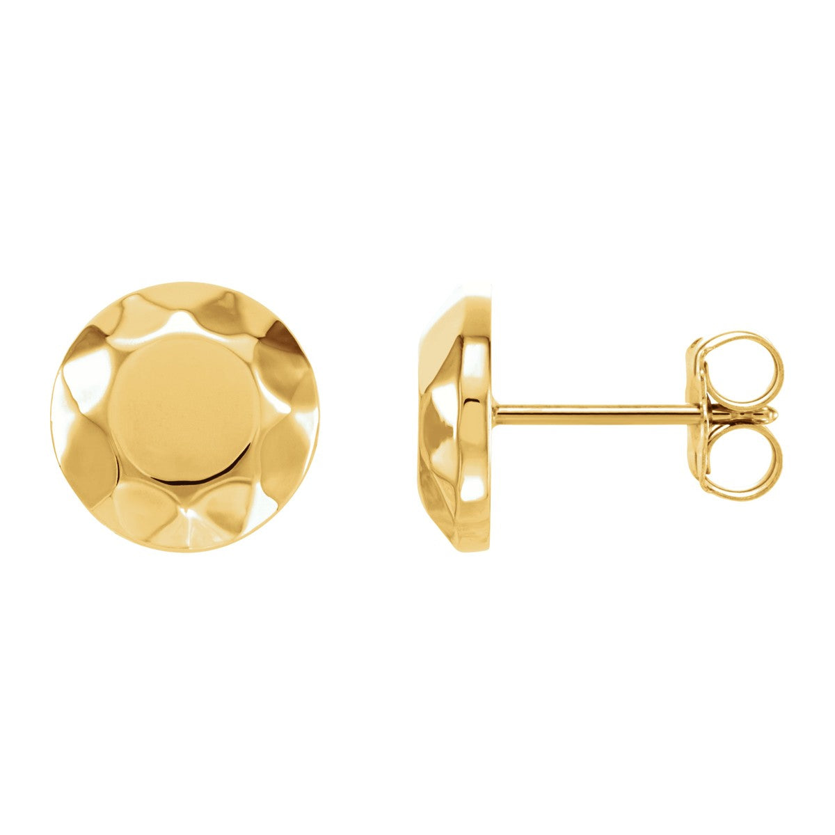 Faceted Circle Stud Earrings