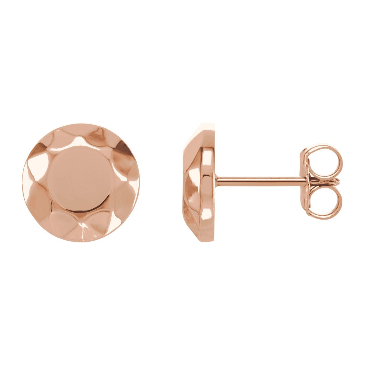 Faceted Circle Stud Earrings