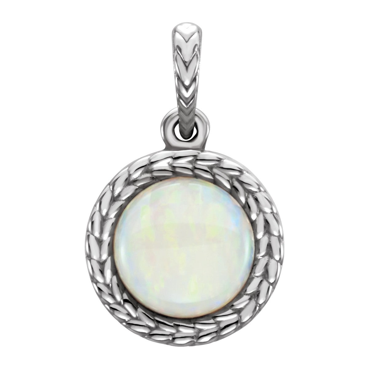 Opal Leaf Cabochon Pendant