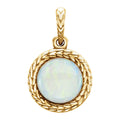 Opal Leaf Cabochon Pendant