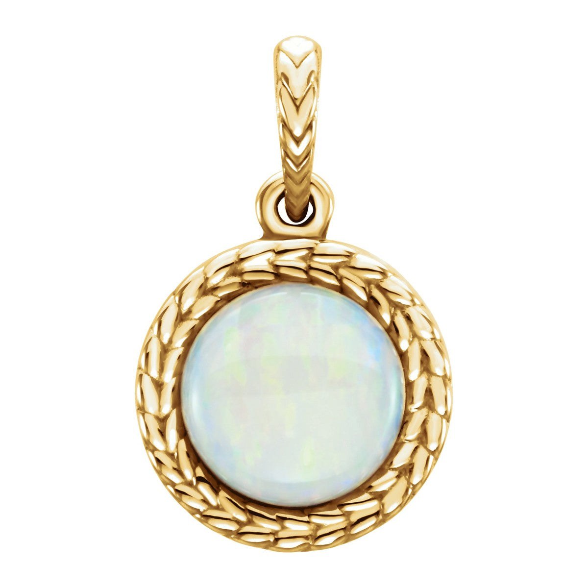 Opal Leaf Cabochon Pendant
