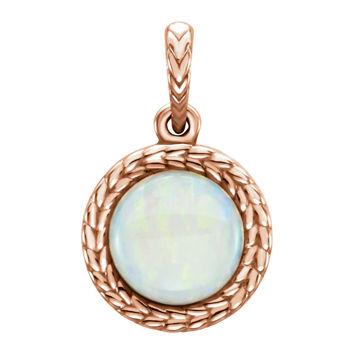 Opal Leaf Cabochon Pendant