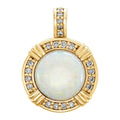 Opal and Diamond Halo Pendant