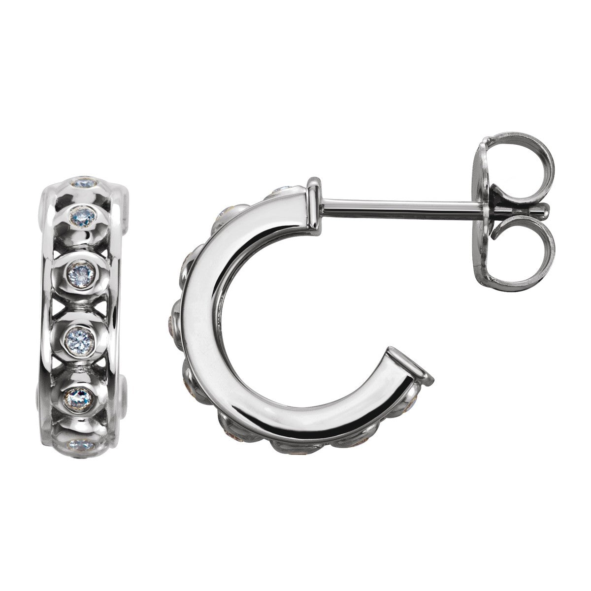 10.7 mm Diamond Hoop Earrings