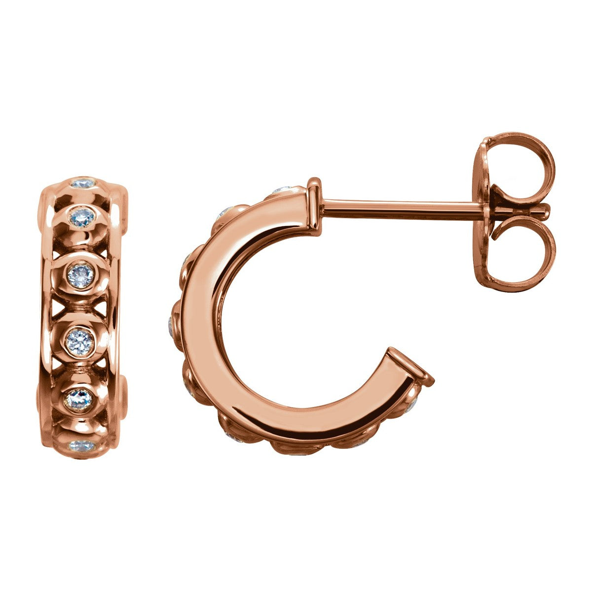 10.7 mm Diamond Hoop Earrings