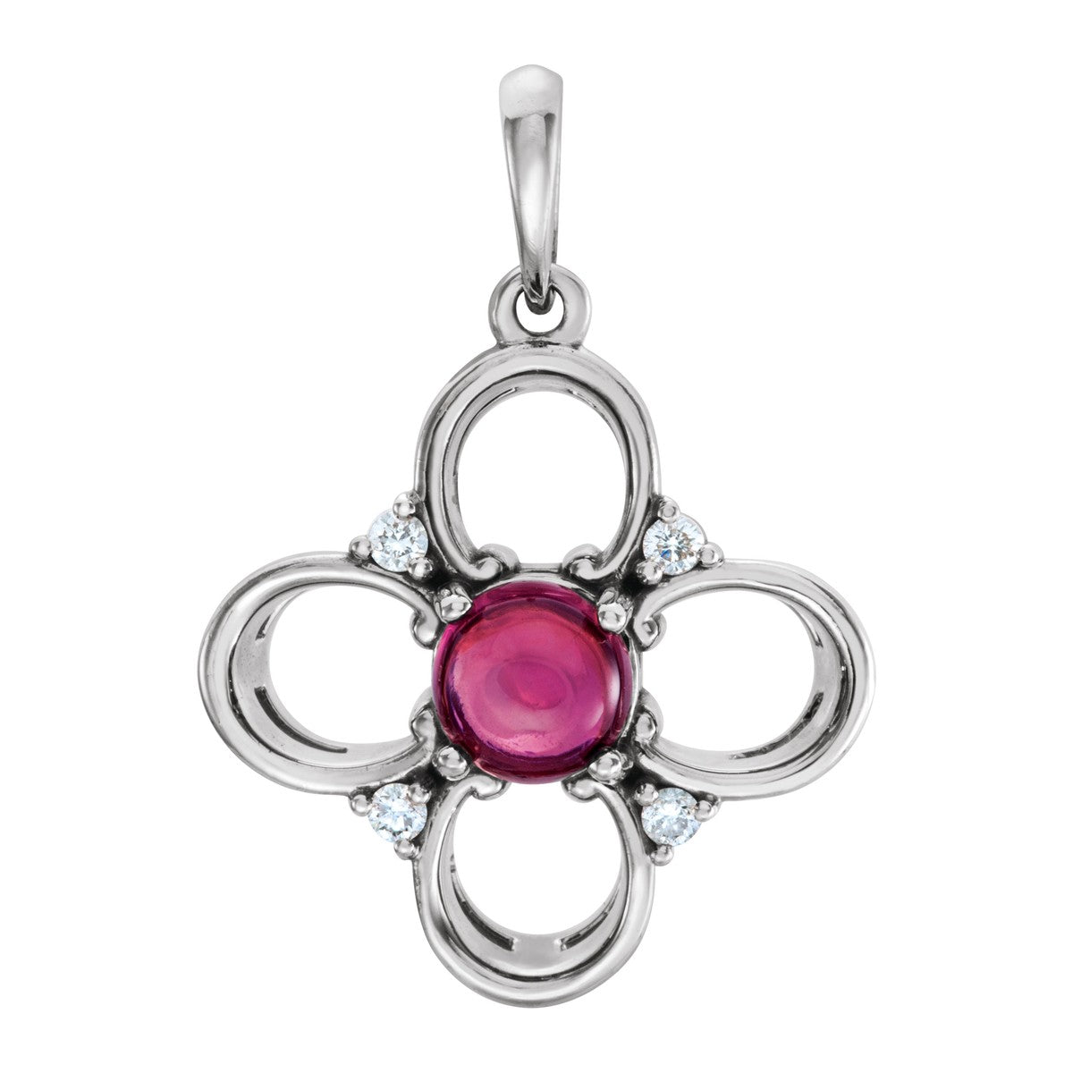 Pink Tourmaline Clover Pendant