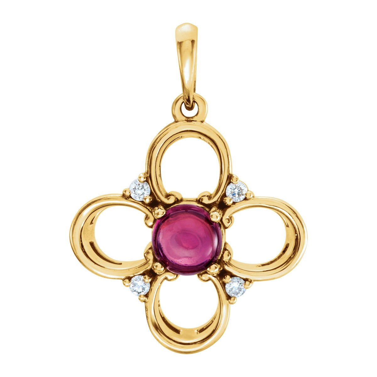 Pink Tourmaline Clover Pendant