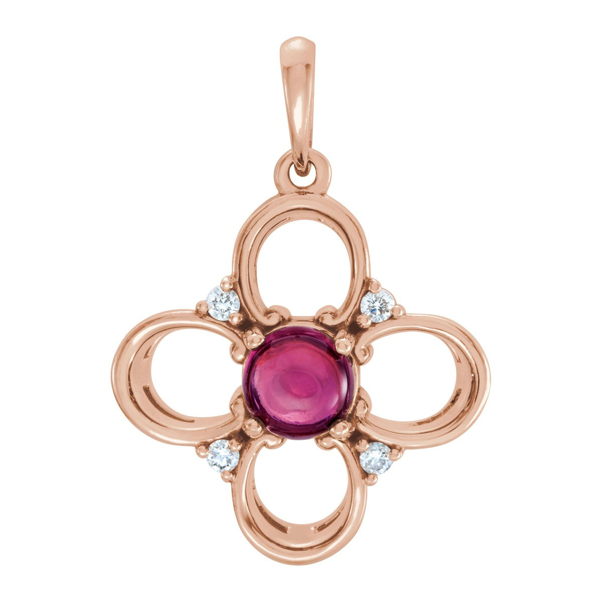 Pink Tourmaline Clover Pendant