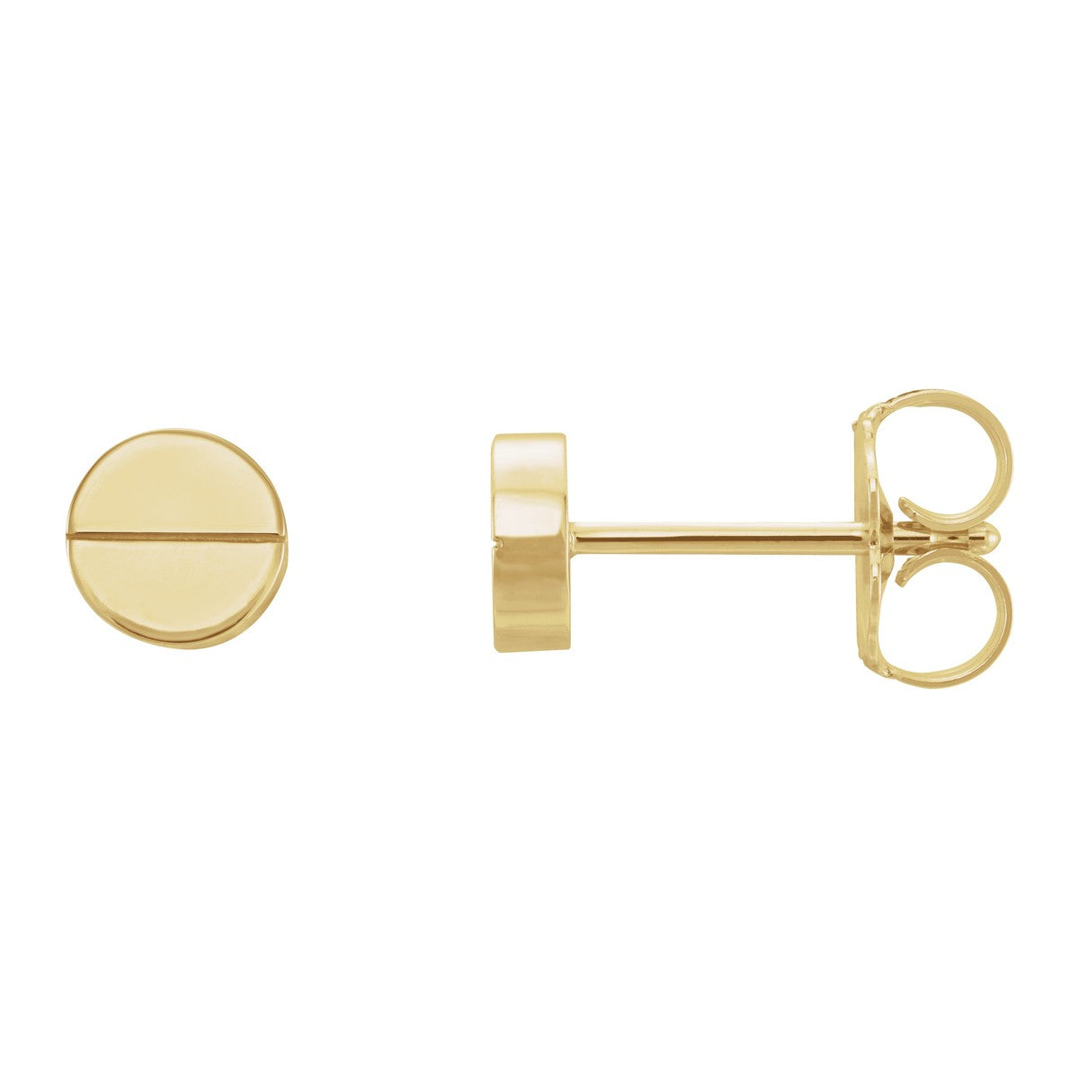 Slotted Disc Stud Earrings